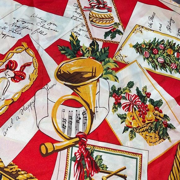 Echo for Talbots 100% Silk Holiday Festive Scarf Square‎ NWT - Picture 4 of 4